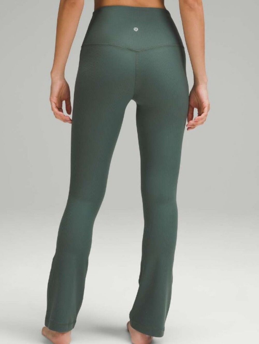 Lululemon Align Ribbed Mini-Flared Pant *Extra Short Dark Forest EUC